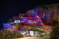 LED lights on Pigeon Forge Racing Coaster for night rides